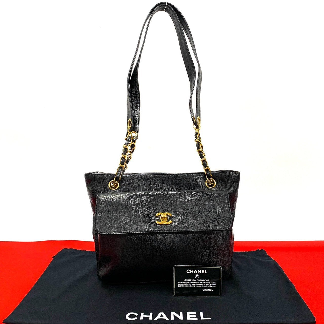 Chanel CC Caviar Shoulder Bag  Leather Shoulder Bag