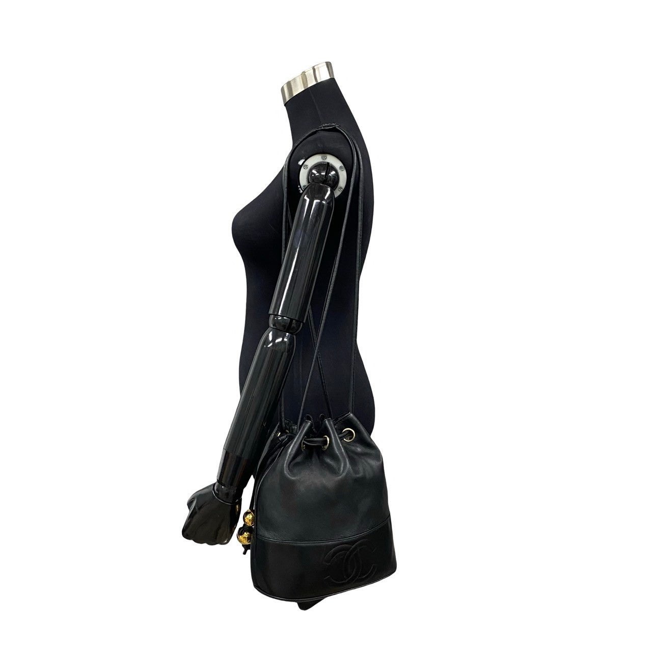 Chanel CC Drawstring Bucket Bag  Leather Crossbody Bag in New Condition