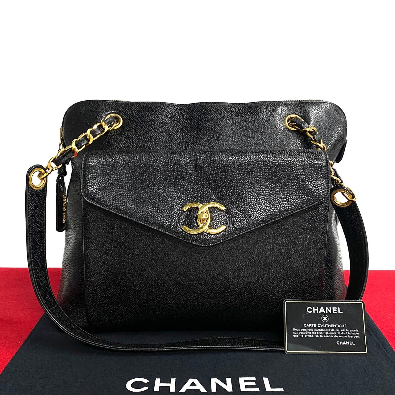 Chanel CC Chain Shoulder Bag Leather Shoulder Bag A05572 in New Condition