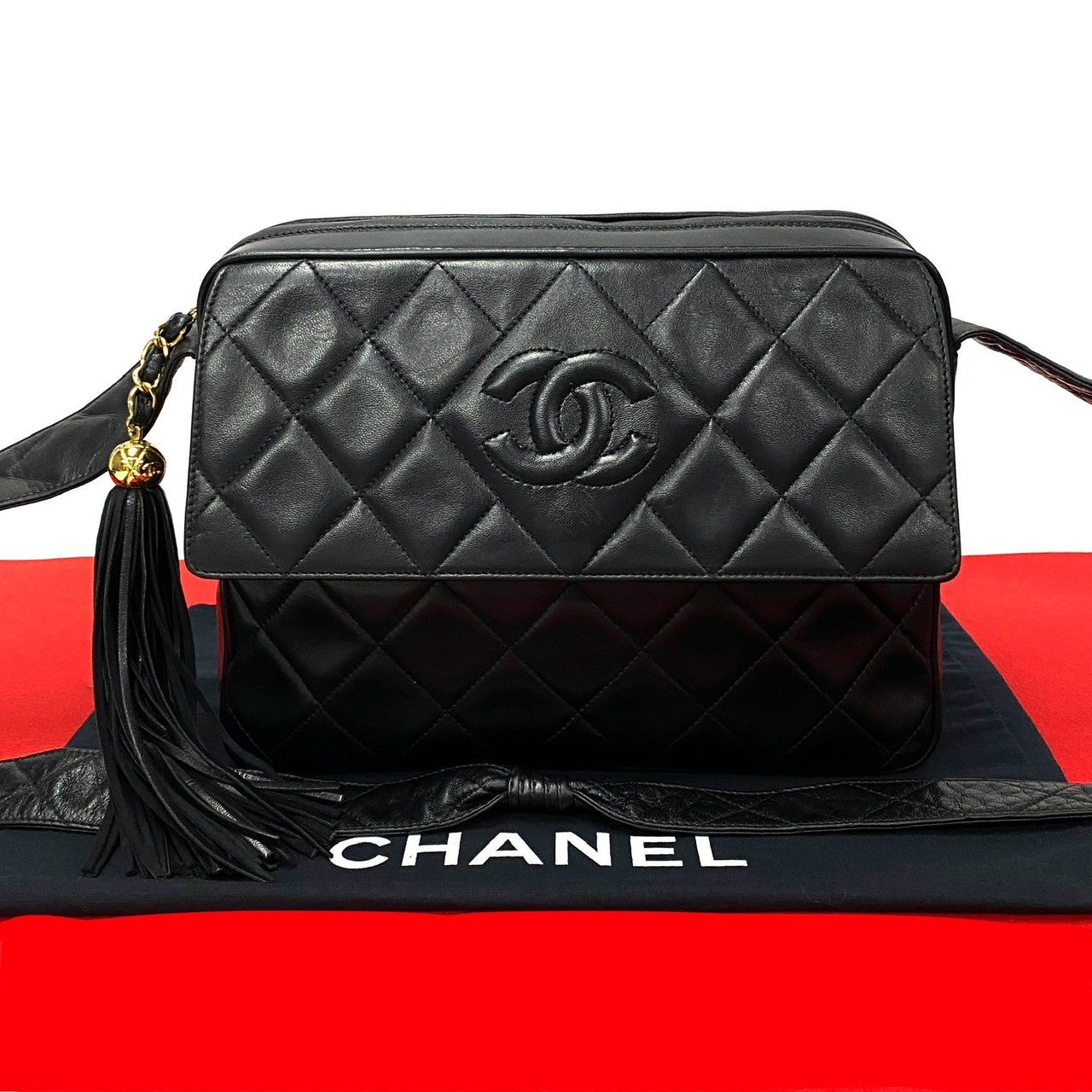 Chanel CC Matelasse Flap Tassel Bag  Leather Crossbody Bag in New Condition