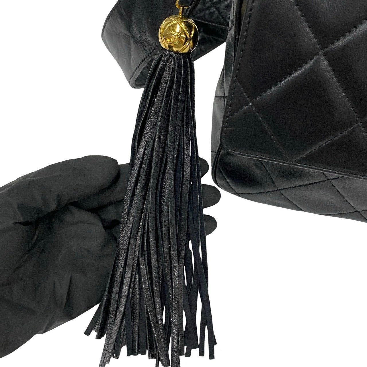 Chanel CC Matelasse Flap Tassel Bag  Leather Crossbody Bag in New Condition