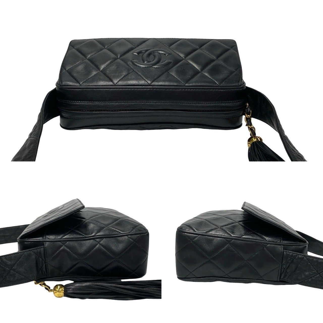 Chanel CC Matelasse Flap Tassel Bag  Leather Crossbody Bag in New Condition