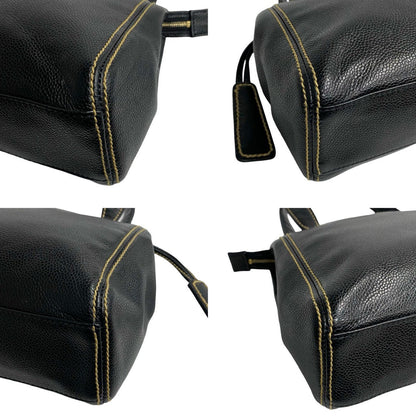 Chanel CC Caviar Zip Shoulder Bag Leather Shoulder Bag