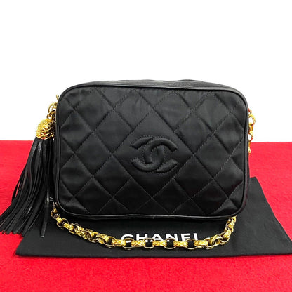 Chanel Quilted Nylon Tassel Camera Bag Canvas Crossbody Bag