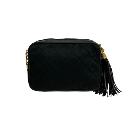 Chanel Quilted Nylon Tassel Camera Bag Canvas Crossbody Bag