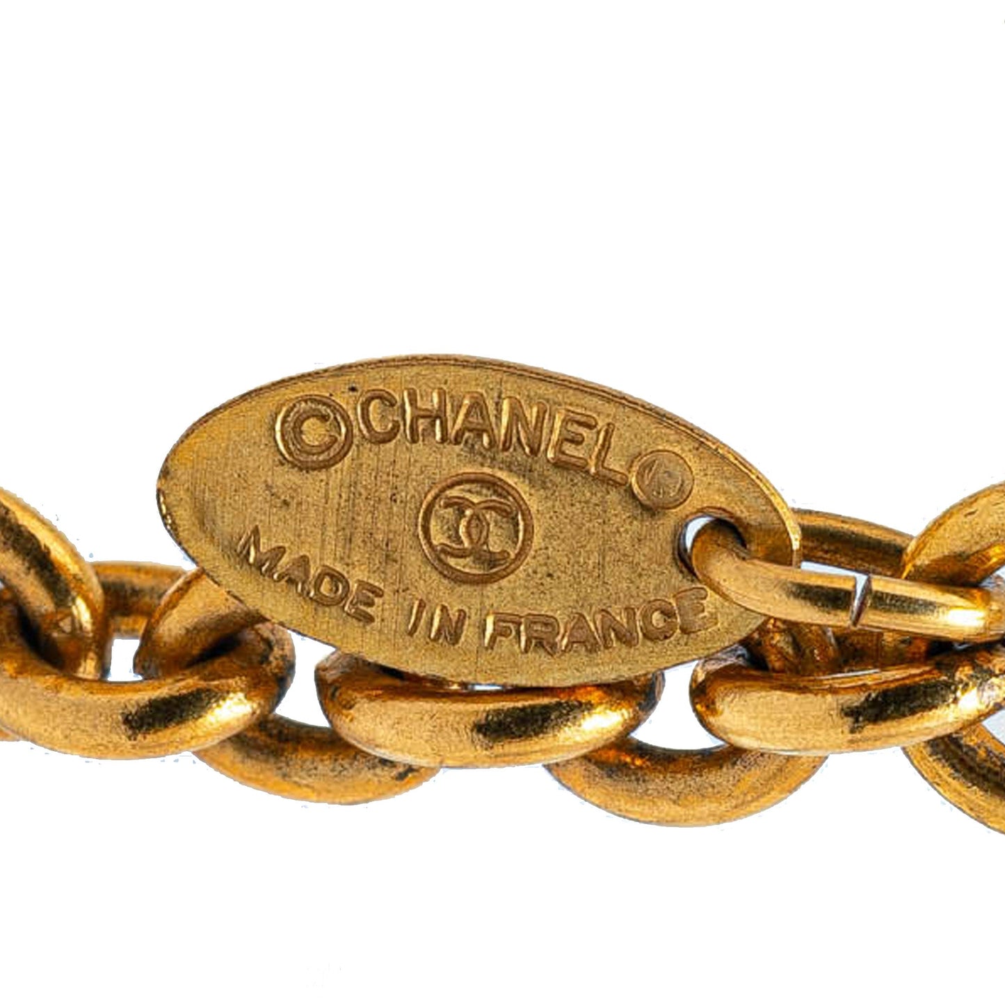 Gold Chanel Gold Plated Sunburst Medallion Pendant Necklace