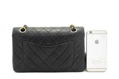 CHANEL Classic Double Flap 9" Chain Shoulder Bag Navy Lambskin g71