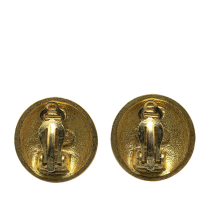 Gold Chanel Gold Plated CC Clip On Earrings