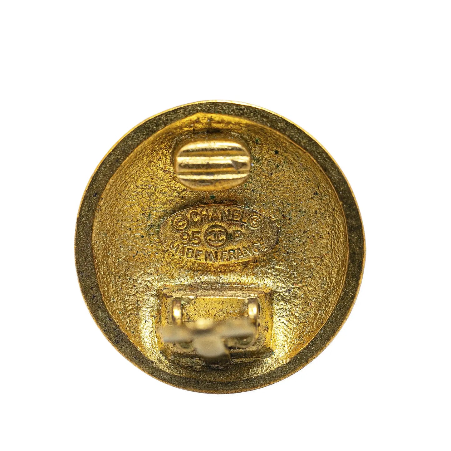 Gold Chanel Gold Plated CC Clip On Earrings