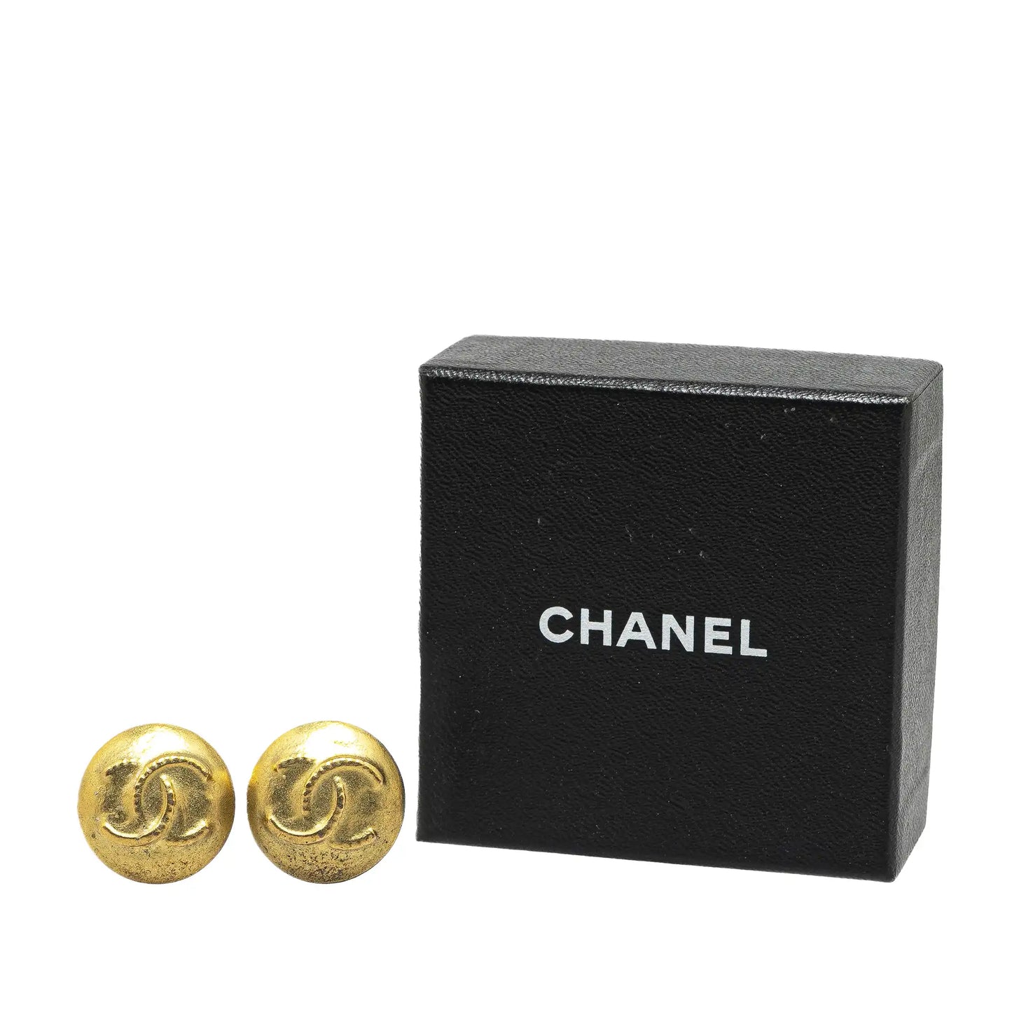 Gold Chanel Gold Plated CC Clip On Earrings