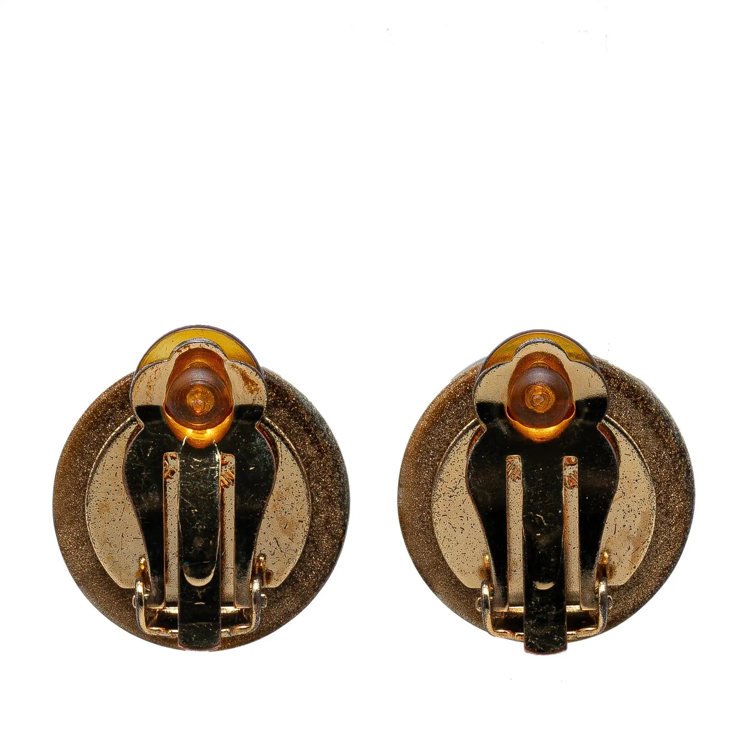 Gold Chanel Gold Plated Clover Clip on Earrings
