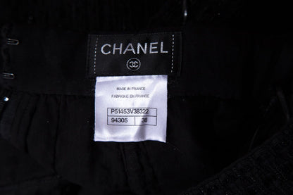 Chanel Black Tweed Skirt SZ 38