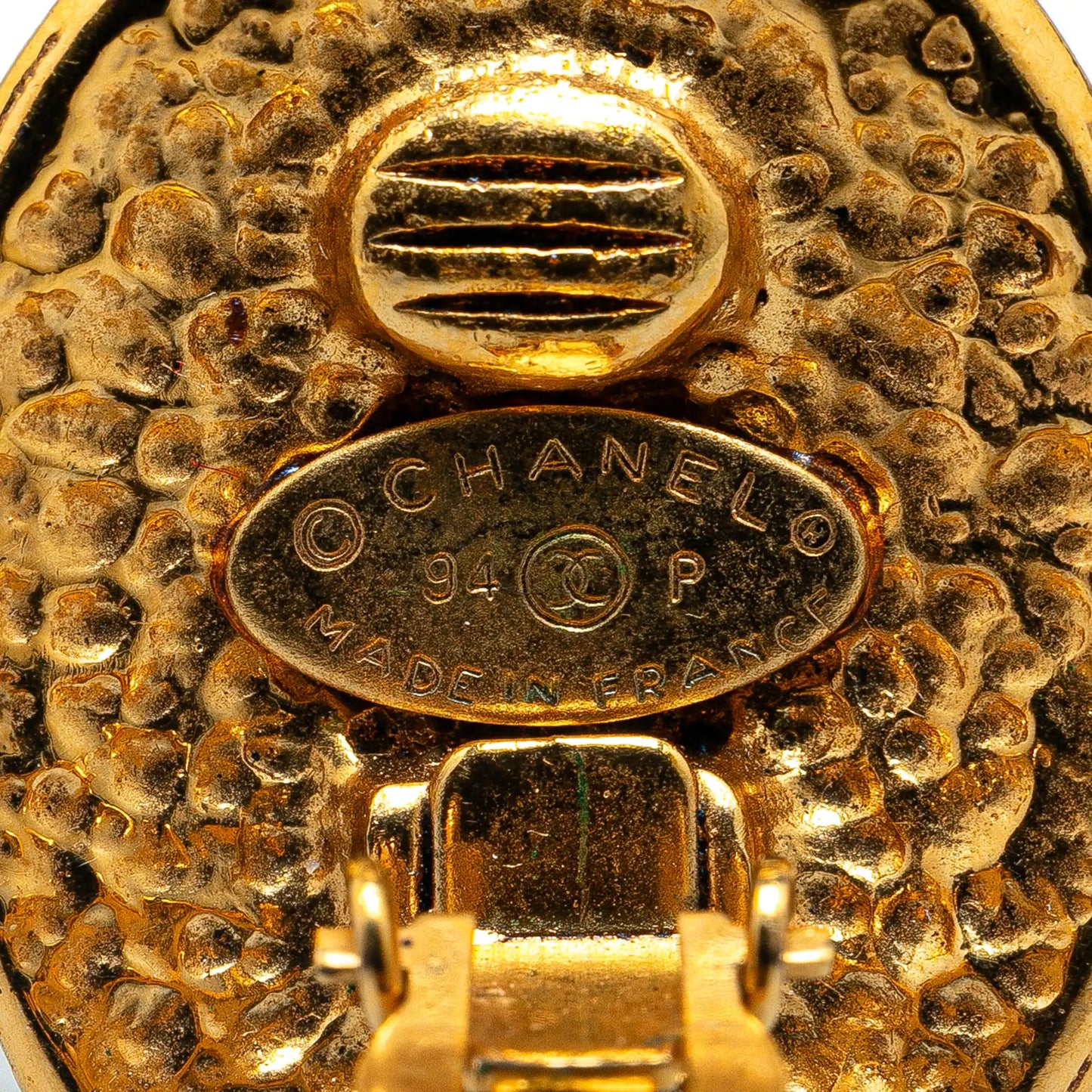Gold Chanel Gold Plated CC Clip On Earrings