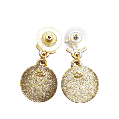 Gold Chanel Gold Plated Mini Nico Swing American Star Push Back Earrings