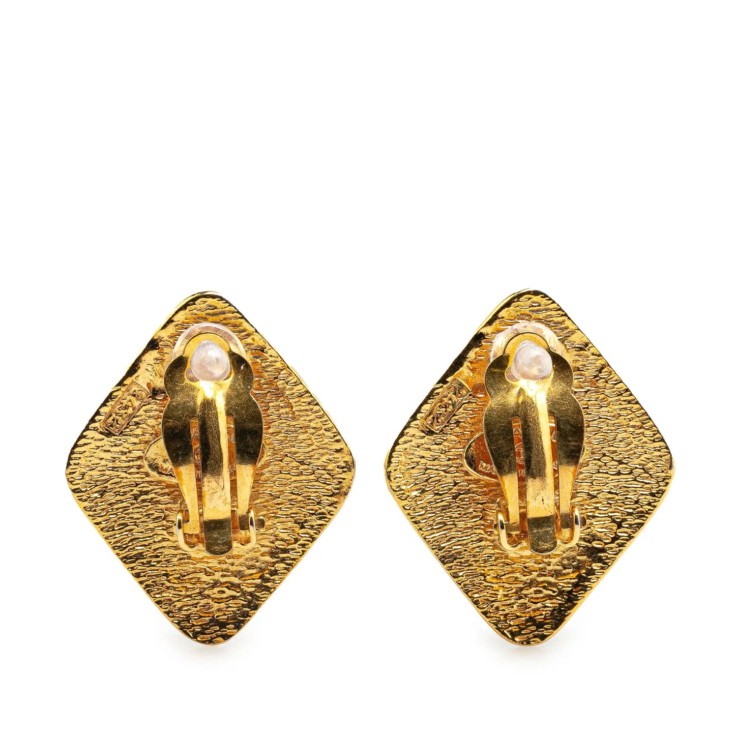 Gold Chanel Gold Plated CC Clip On Earrings