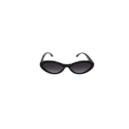 Chanel 5416 Black and Gold Oval Sunglasses