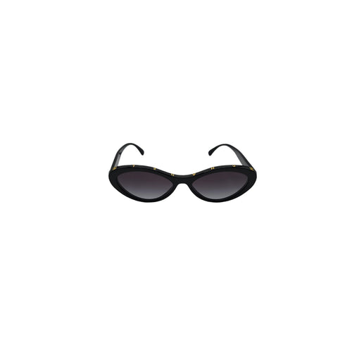 Chanel 5416 Black and Gold Oval Sunglasses