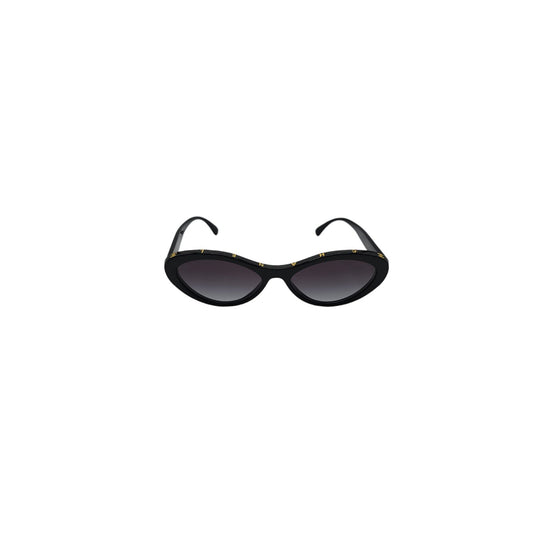 Chanel 5416 Black and Gold Oval Sunglasses
