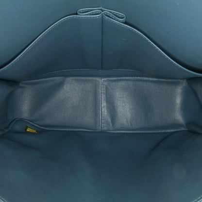 Blue Chanel Jumbo Classic Lambskin Double Flap Shoulder Bag