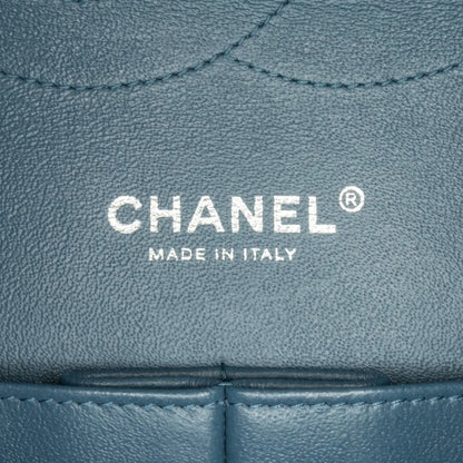 Blue Chanel Jumbo Classic Lambskin Double Flap Shoulder Bag