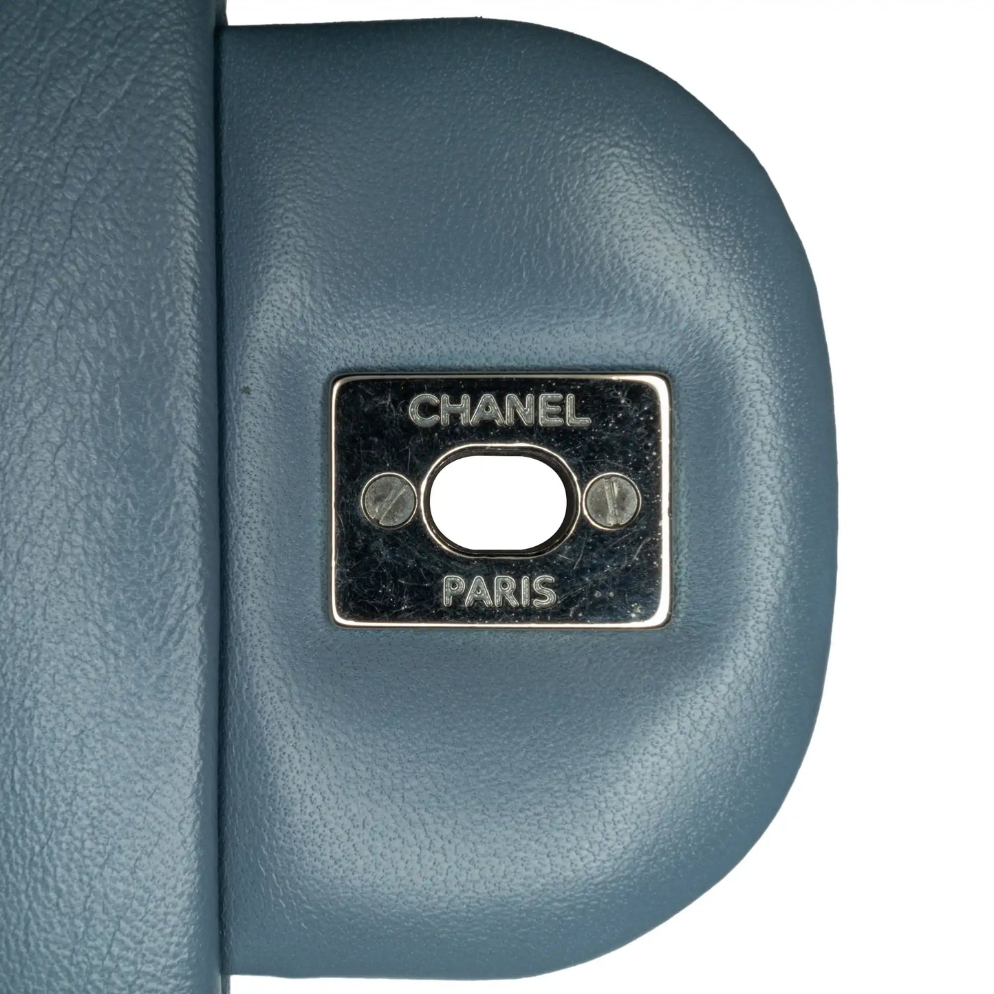 Blue Chanel Jumbo Classic Lambskin Double Flap Shoulder Bag