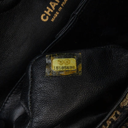 Black Chanel Medium Classic Tweed Double Flap Shoulder Bag