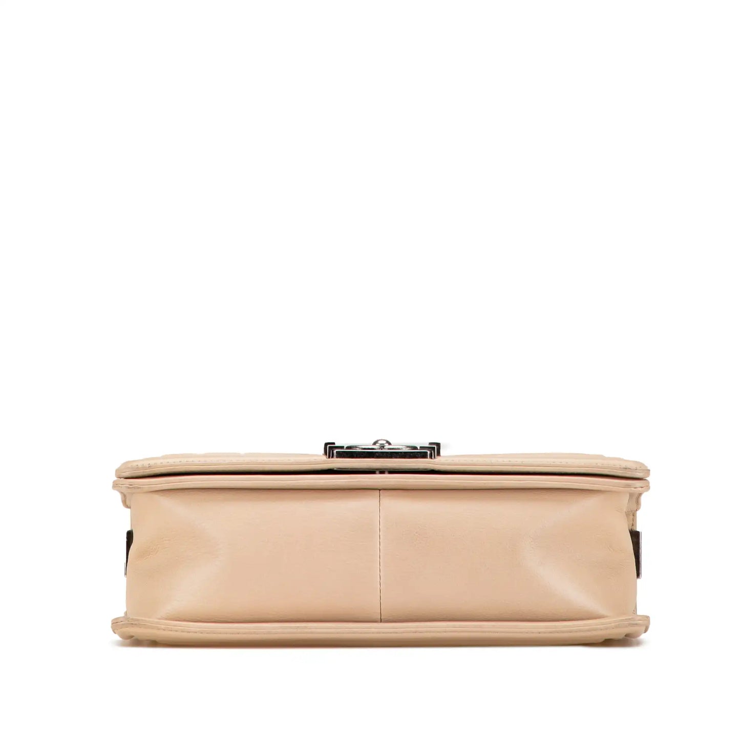 Beige Chanel New Medium Aged Calfskin Stitched Boy Flap Crossbody Bag