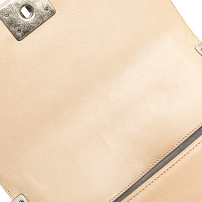 Beige Chanel New Medium Aged Calfskin Stitched Boy Flap Crossbody Bag