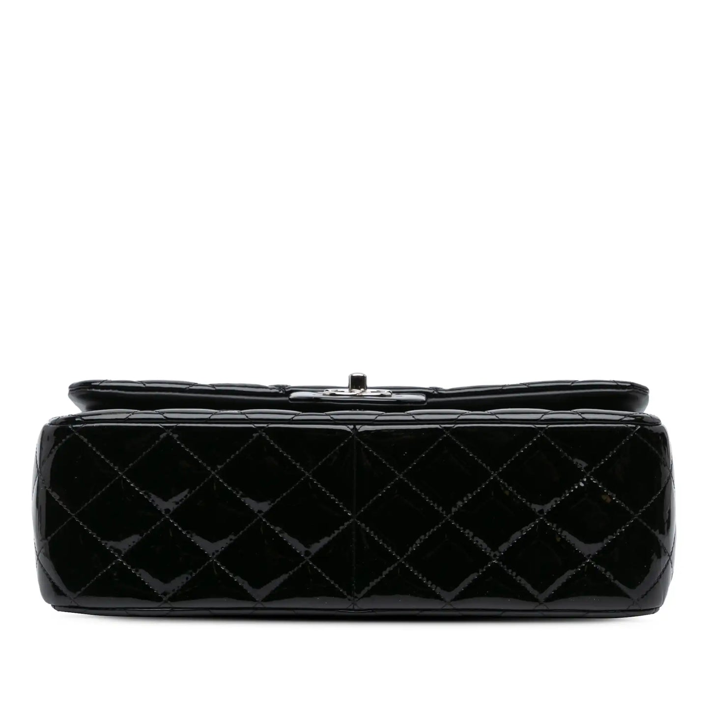 Black Chanel Jumbo Classic Patent Double Flap Shoulder Bag