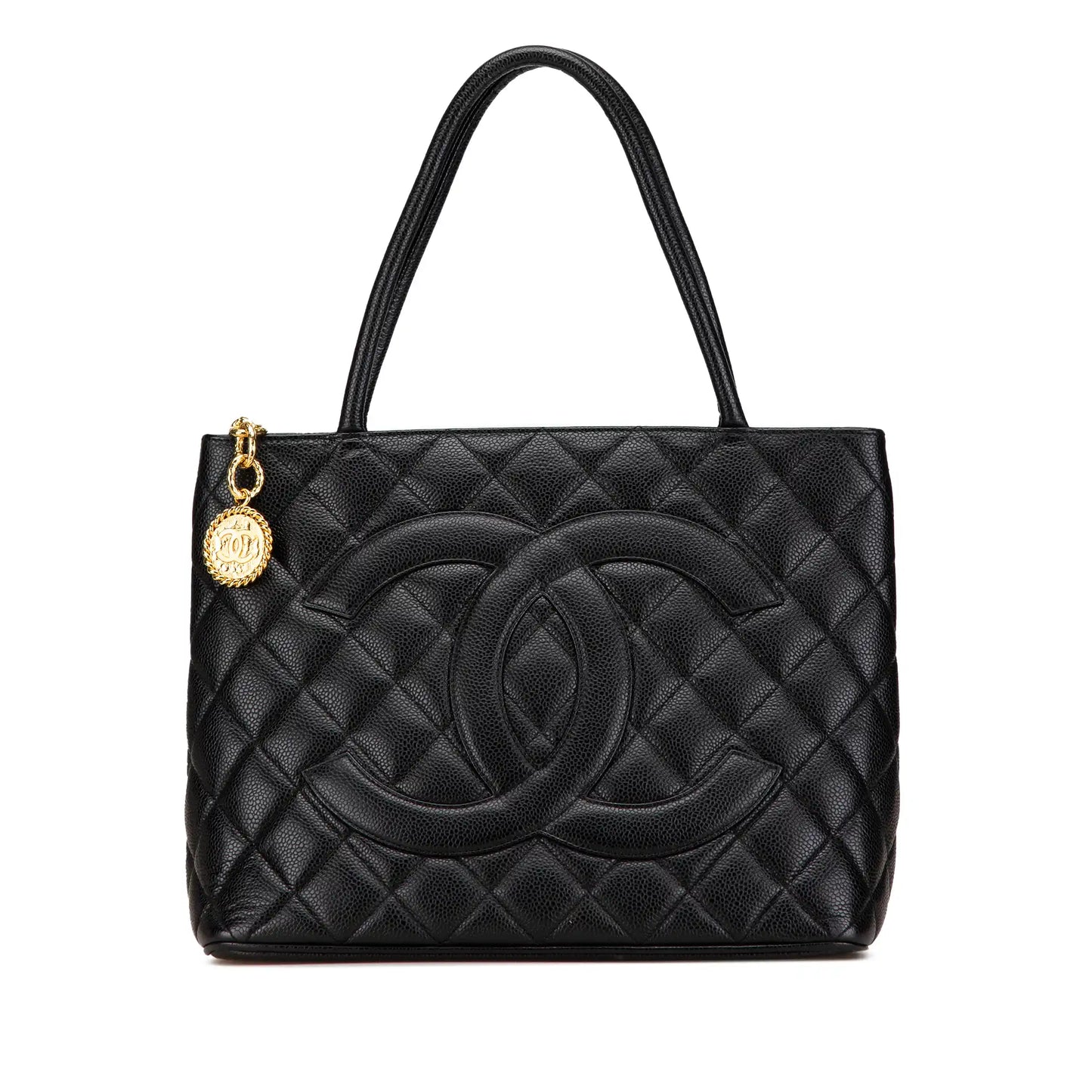 Black Chanel Caviar Medallion Tote
