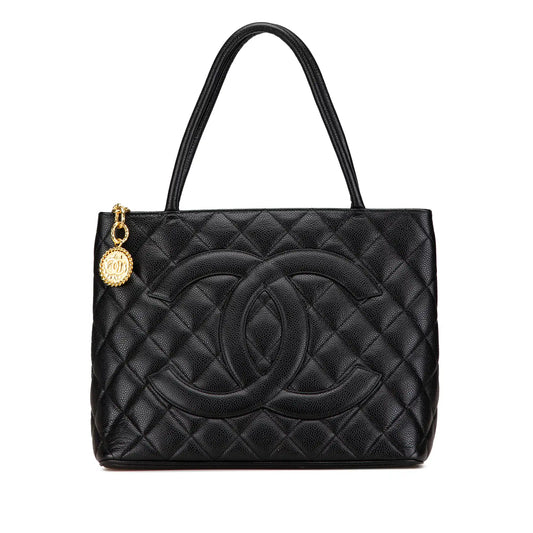Black Chanel Caviar Medallion Tote