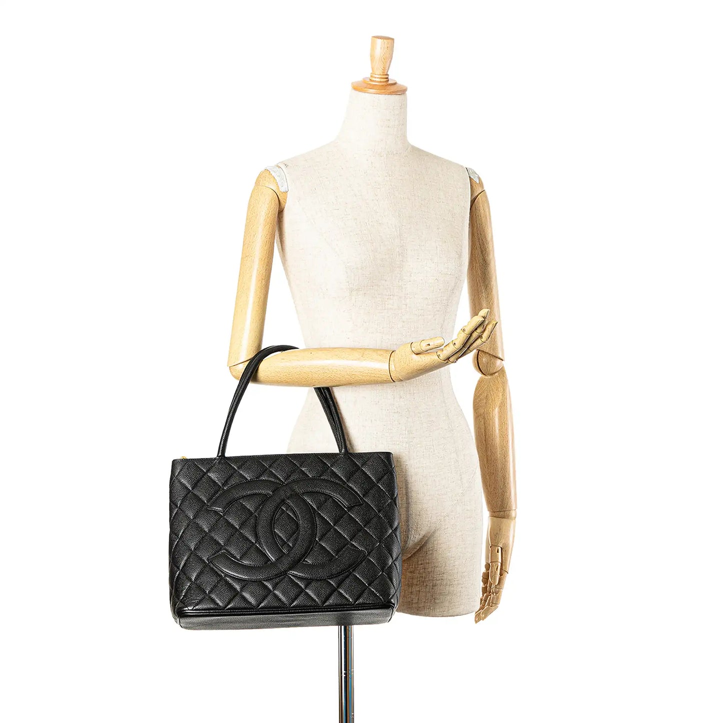 Black Chanel Caviar Medallion Tote