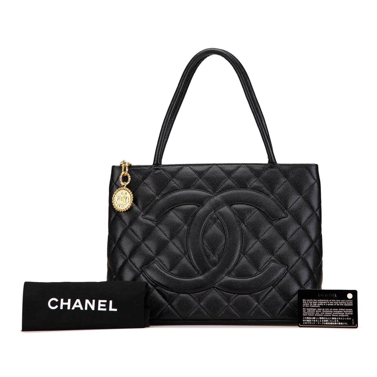 Black Chanel Caviar Medallion Tote