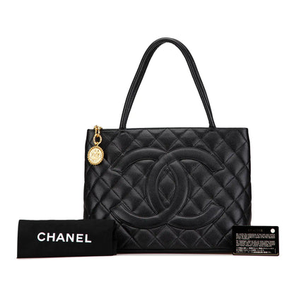 Black Chanel Caviar Medallion Tote