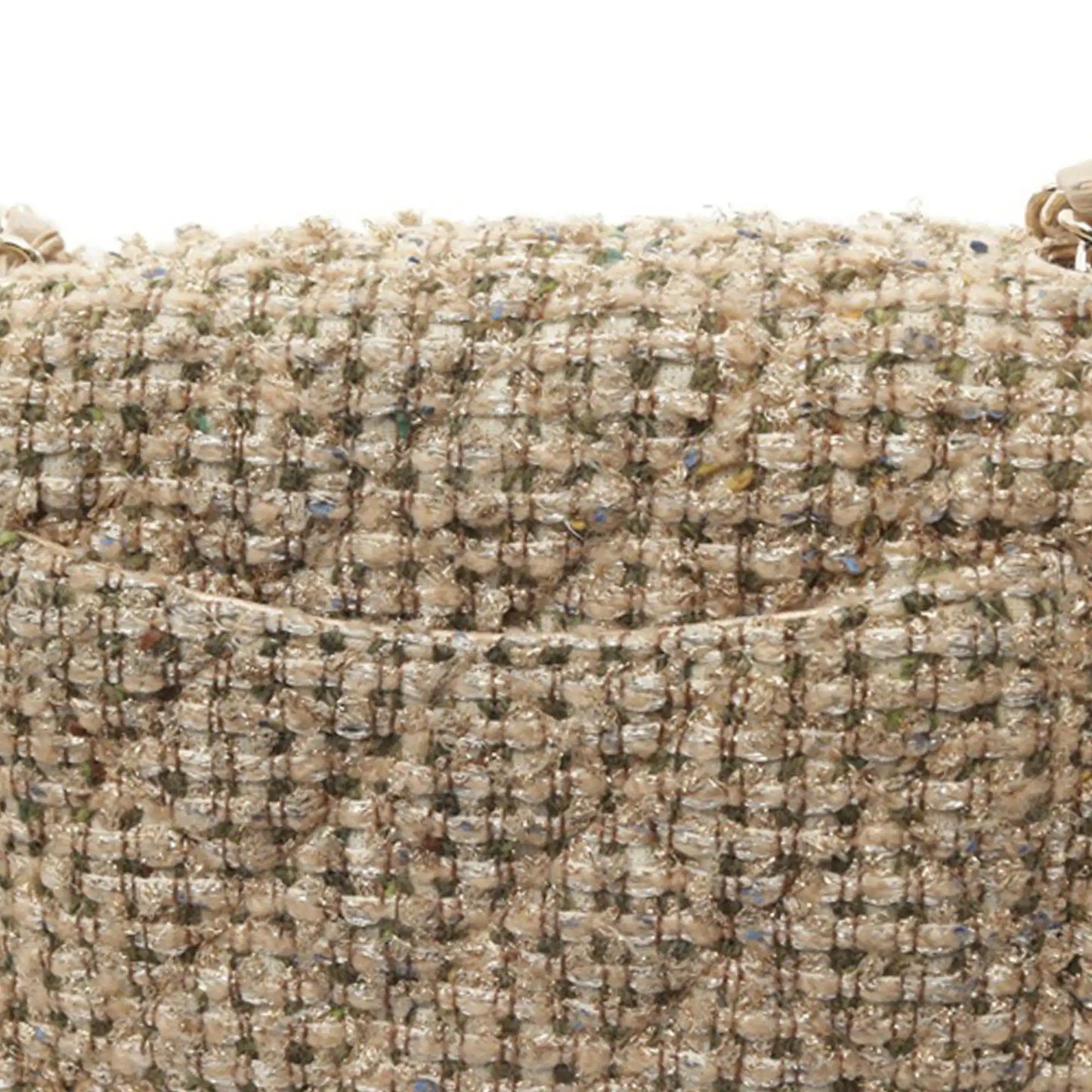 Beige Chanel Mini Rectangular Classic Tweed Single Flap Crossbody Bag
