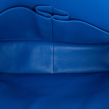 Blue Chanel Jumbo Classic Lambskin Double Flap Shoulder Bag