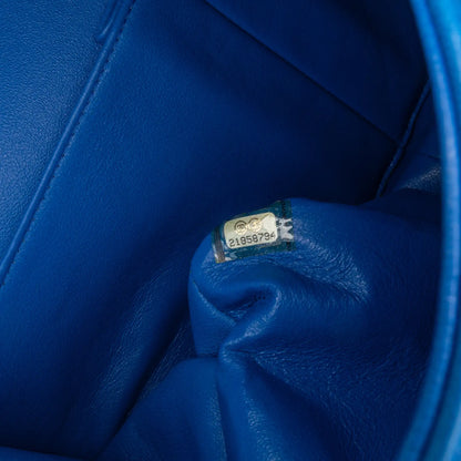 Blue Chanel Jumbo Classic Lambskin Double Flap Shoulder Bag