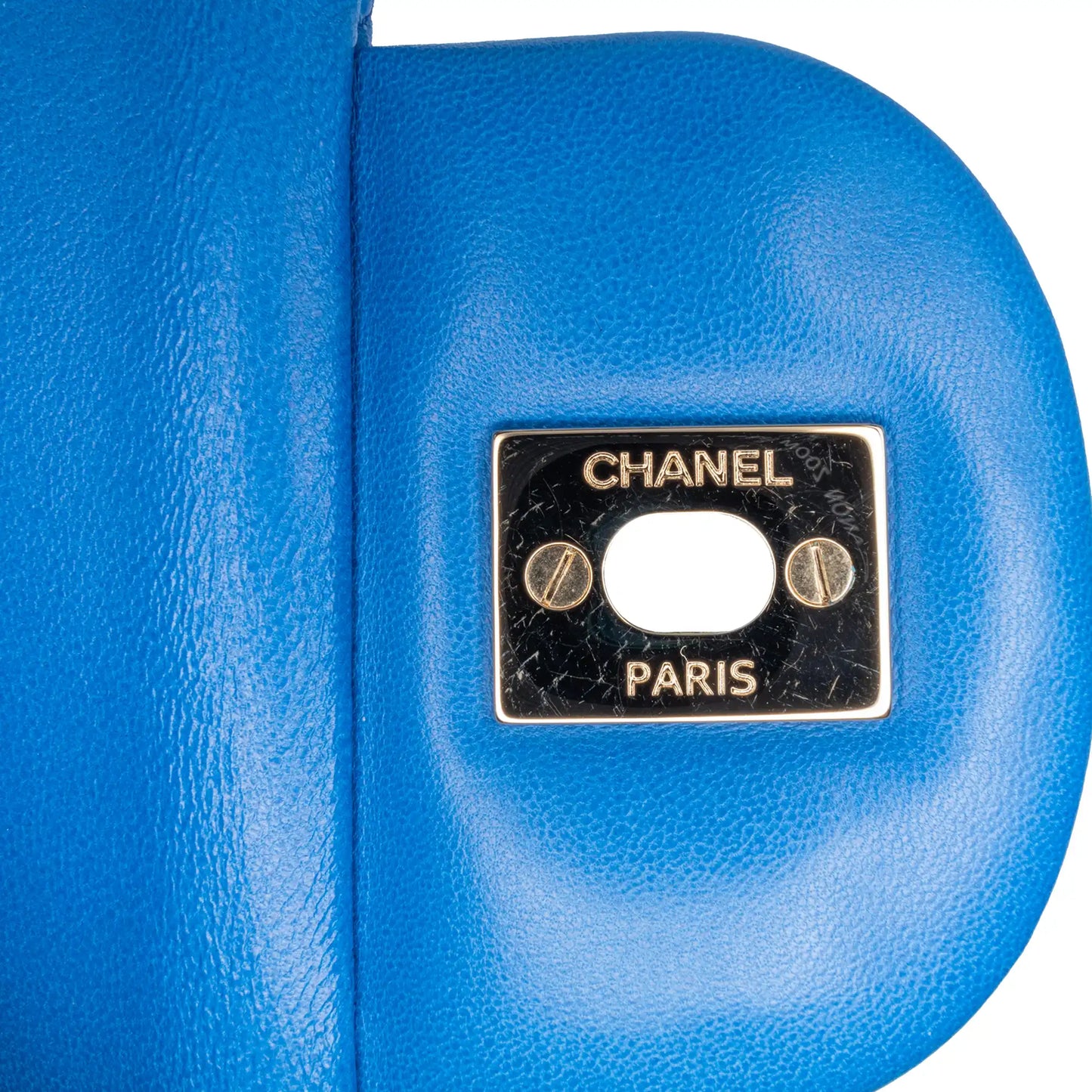 Blue Chanel Jumbo Classic Lambskin Double Flap Shoulder Bag