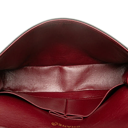 Black Chanel Medium Classic Lambskin Double Flap Shoulder Bag