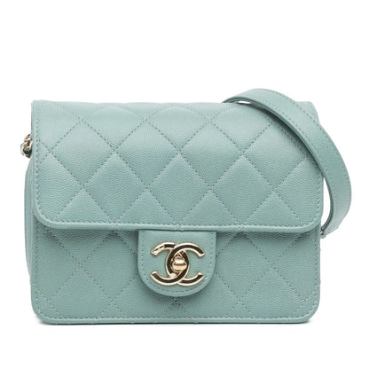 Blue Chanel Mini Caviar Like a Wallet Flap