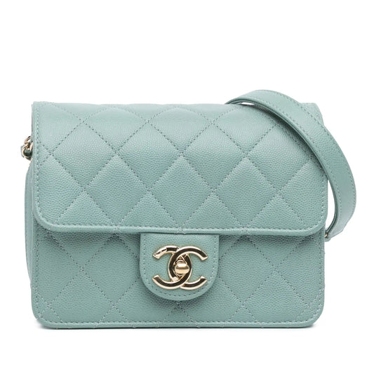 Blue Chanel Mini Caviar Like a Wallet Flap