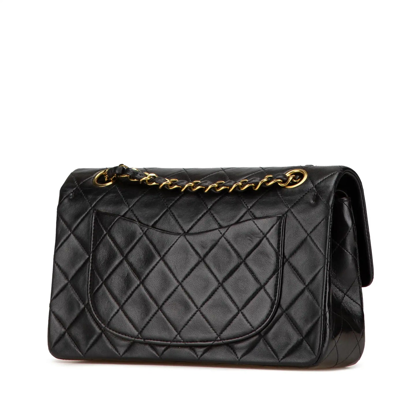 Black Chanel Small Classic Lambskin Double Flap Shoulder Bag