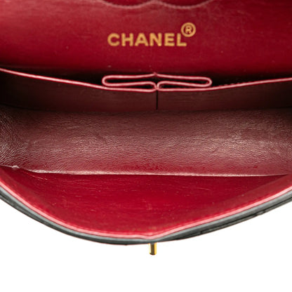 Black Chanel Small Classic Lambskin Double Flap Shoulder Bag