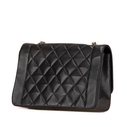 Black Chanel Medium Lambskin Diana Flap Crossbody Bag