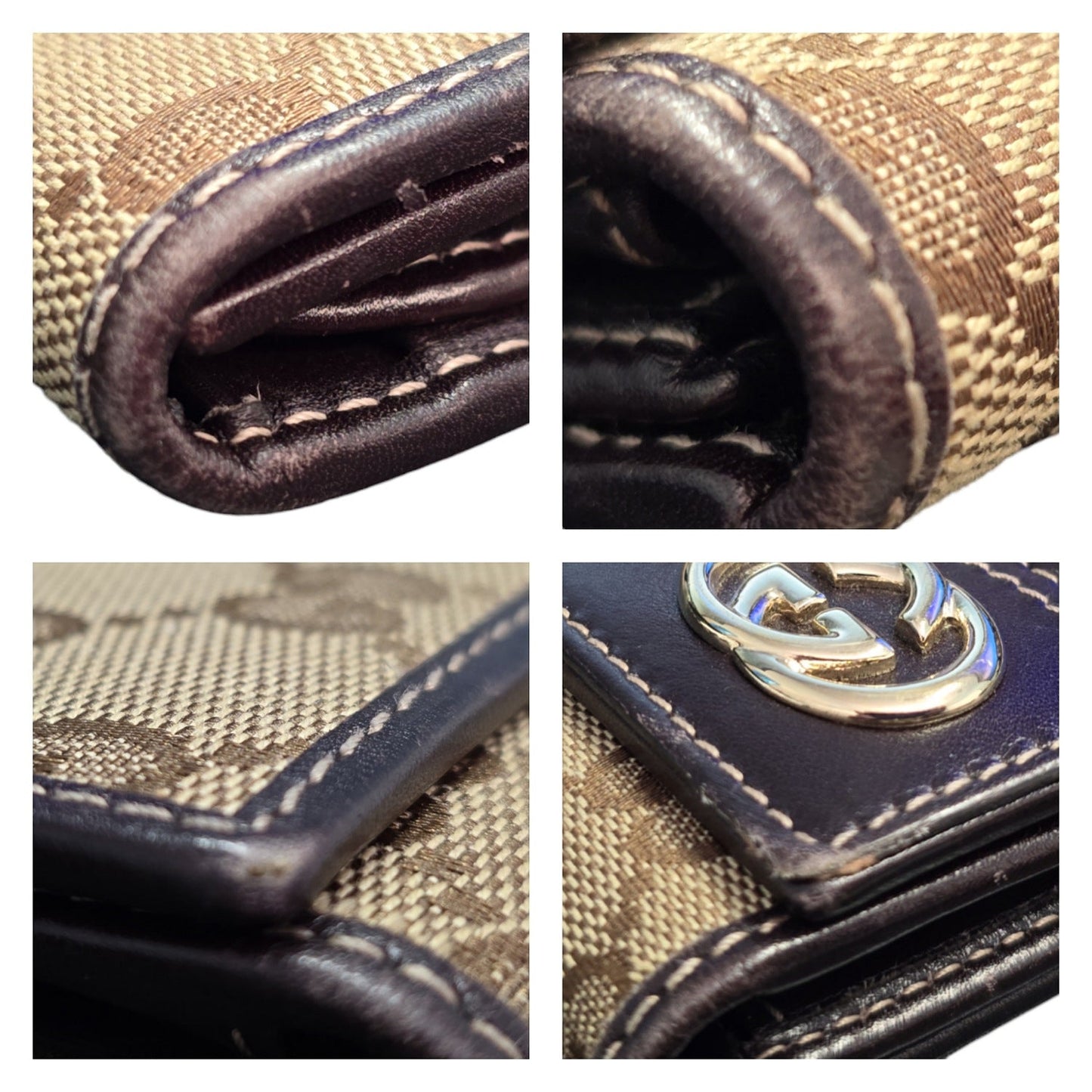 Gucci Britt Continental Monogram Canvas Wallet