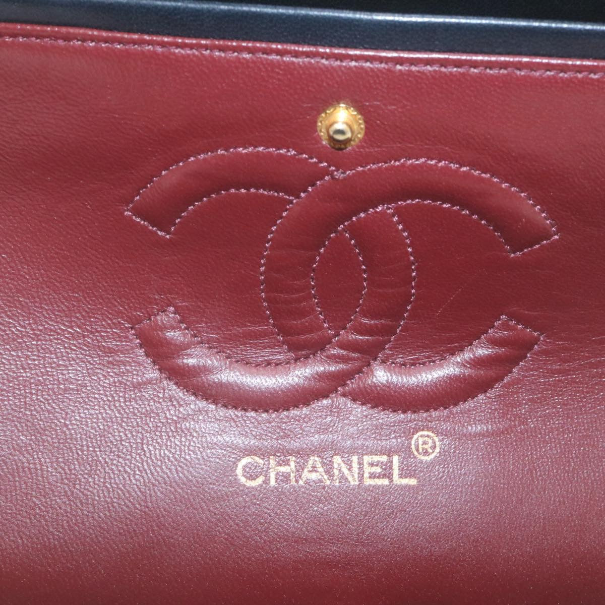 CHANEL Classic Matelasse 25 Chain Flap Shoulder Bag Lamb Skin Black 27848A