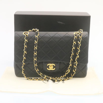 CHANEL Classic Matelasse 25 Chain Flap Shoulder Bag Lamb Skin Black 27848A