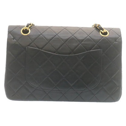 CHANEL Classic Matelasse 25 Chain Flap Shoulder Bag Lamb Skin Black 27848A
