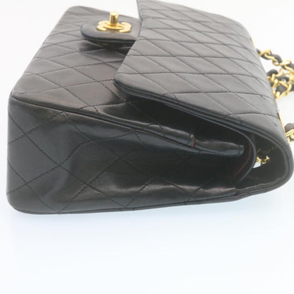 CHANEL Classic Matelasse 25 Chain Flap Shoulder Bag Lamb Skin Black 27848A