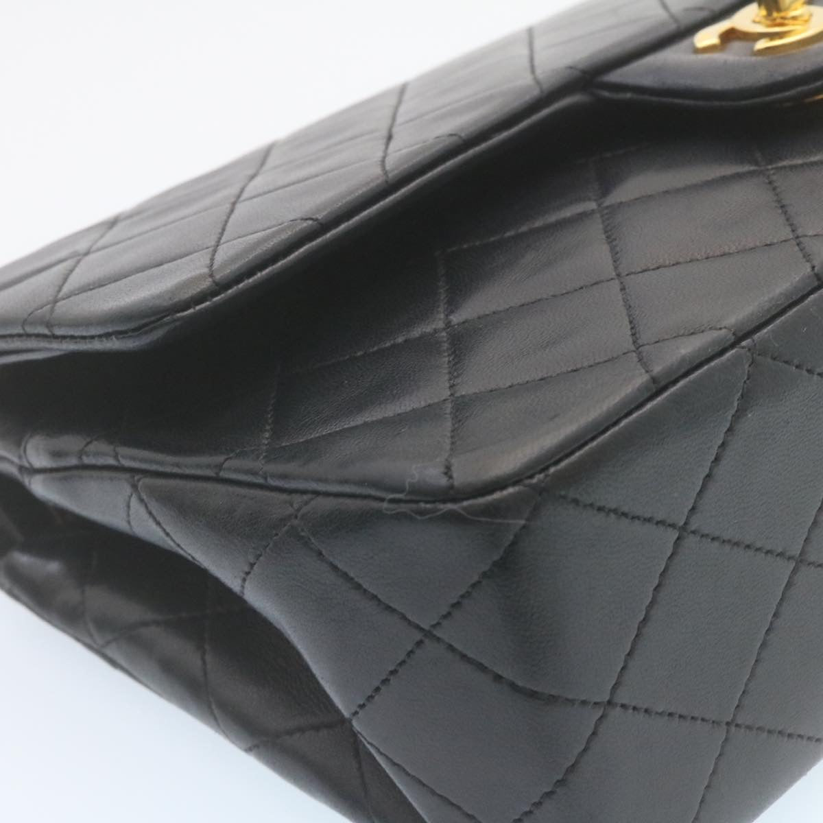CHANEL Classic Matelasse 25 Chain Flap Shoulder Bag Lamb Skin Black 27848A